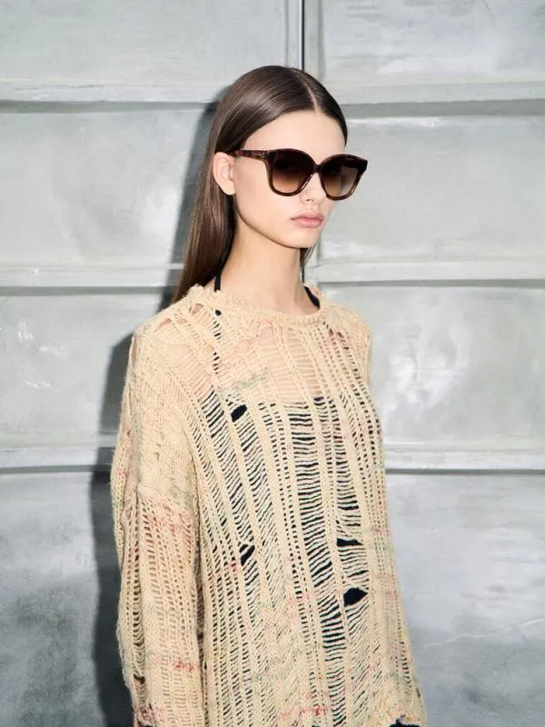 Women Tortoiseshell Recycled Acetate Classic Butterfly Sunglasses 8211 T Shell CHARLES and KEITH Butterfly