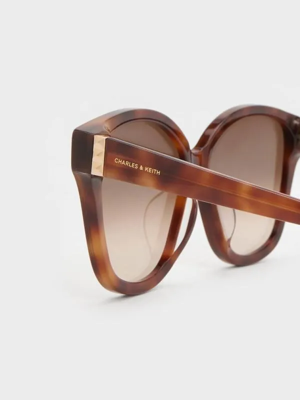 Women Tortoiseshell Recycled Acetate Classic Butterfly Sunglasses 8211 T Shell CHARLES and KEITH Butterfly