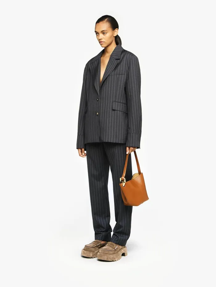 Women Trousers and Shorts JW Anderson STRAIGHT LEG TAILORED TROUSERS Mid Grey Melange Women Trousers and Shorts JW Anderson STRAIGHT LEG TAILORED TROUSERS Mid Grey Melange