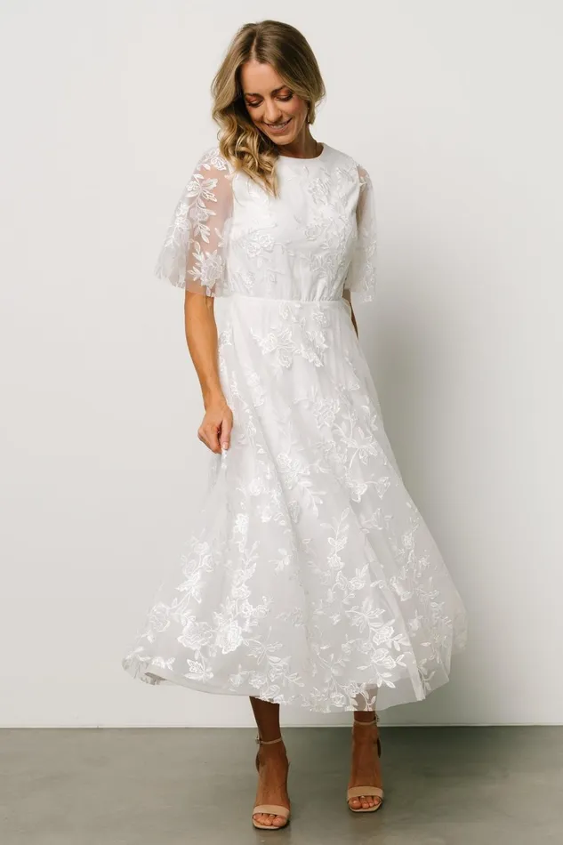 Women Tulle Styles Baltic Born Arabella Embroidered Tulle Maxi Dress White Women Tulle Styles Baltic Born Arabella Embroidered Tulle Maxi Dress White