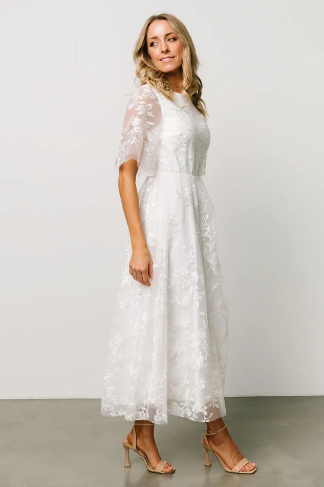 Women Tulle Styles Baltic Born Arabella Embroidered Tulle Maxi Dress White Women Tulle Styles Baltic Born Arabella Embroidered Tulle Maxi Dress White