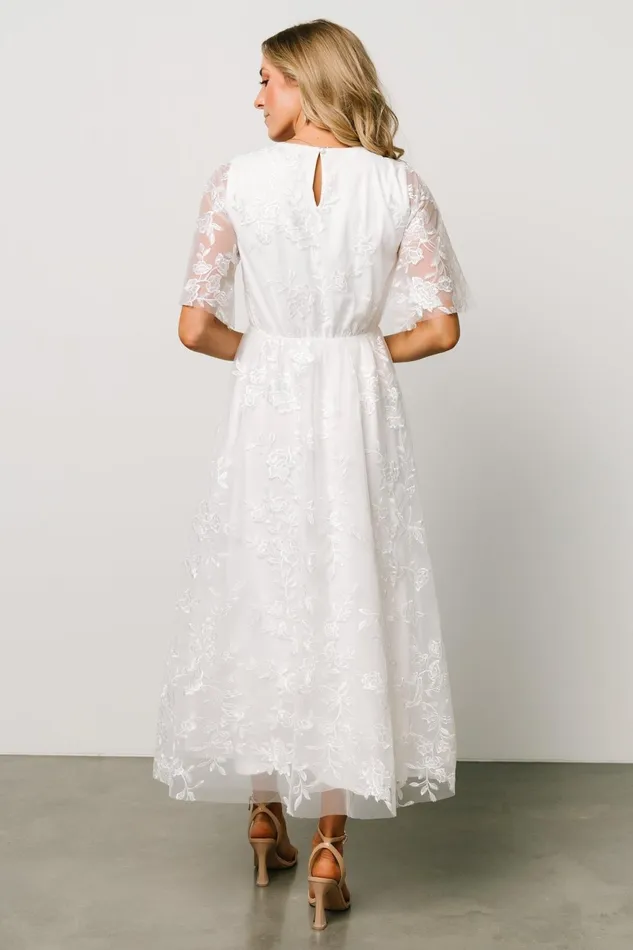 Women Tulle Styles Baltic Born Arabella Embroidered Tulle Maxi Dress White Women Tulle Styles Baltic Born Arabella Embroidered Tulle Maxi Dress White