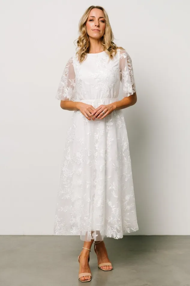 Women Tulle Styles Baltic Born Arabella Embroidered Tulle Maxi Dress White Women Tulle Styles Baltic Born Arabella Embroidered Tulle Maxi Dress White