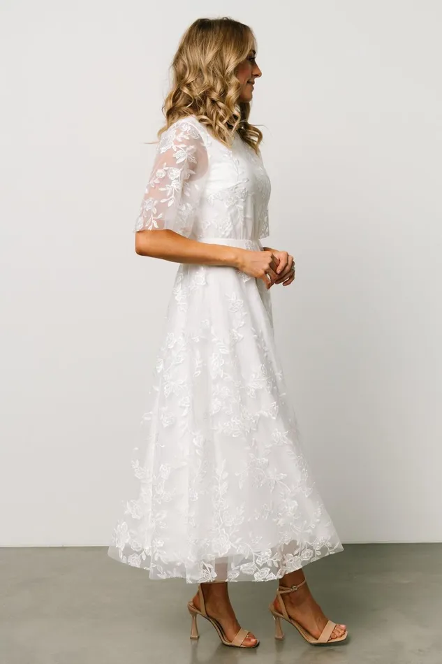 Women Tulle Styles Baltic Born Arabella Embroidered Tulle Maxi Dress White Women Tulle Styles Baltic Born Arabella Embroidered Tulle Maxi Dress White