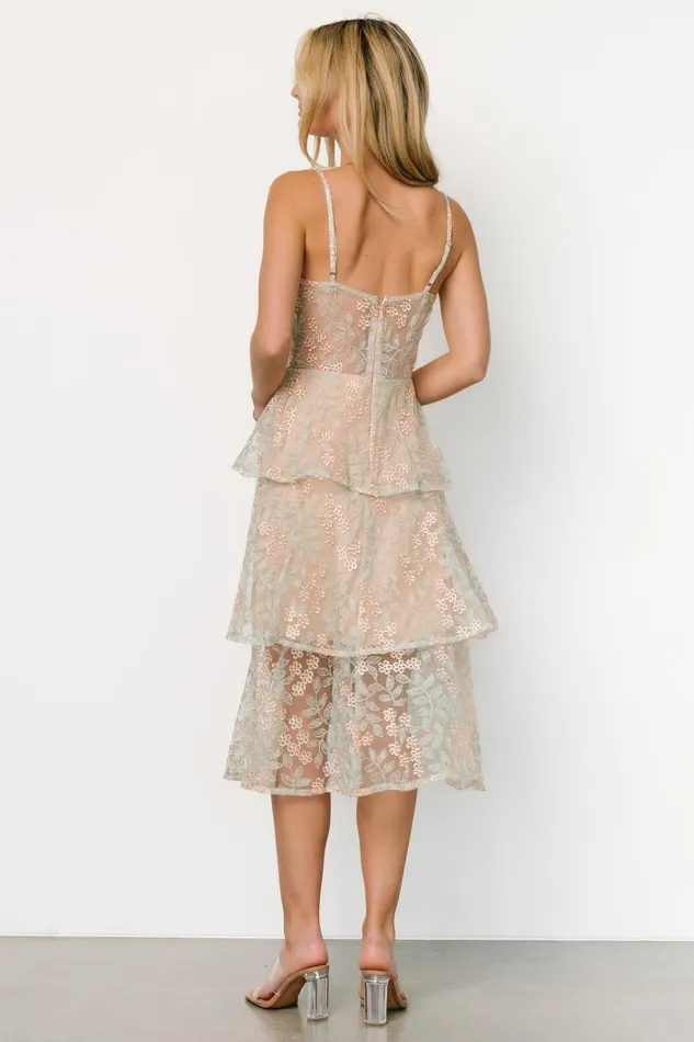 Women Tulle Styles Baltic Born Georgiana Embroidered Midi Dress Sage Women Tulle Styles Baltic Born Georgiana Embroidered Midi Dress Sage