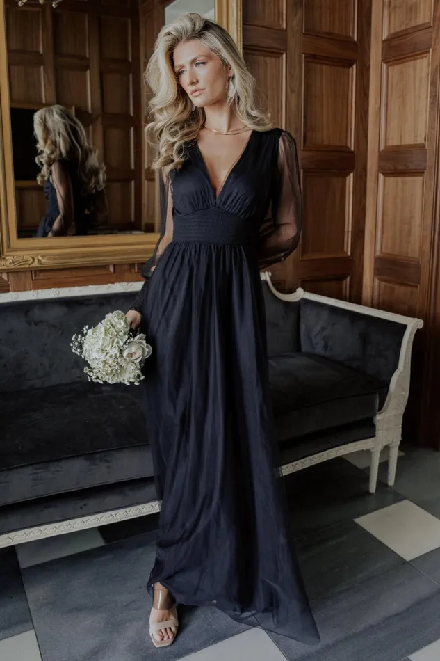 Women Tulle Styles Baltic Born Layla Tulle Maxi Dress Black