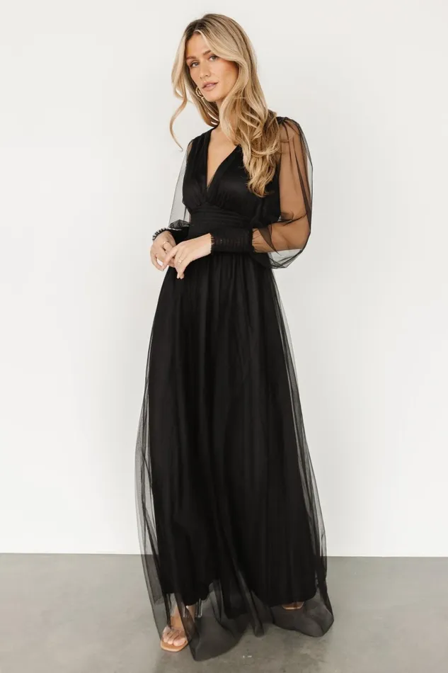 Women Tulle Styles Baltic Born Layla Tulle Maxi Dress Black