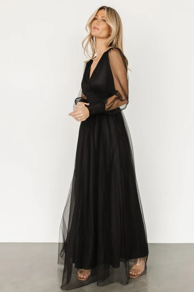 Women Tulle Styles Baltic Born Layla Tulle Maxi Dress Black