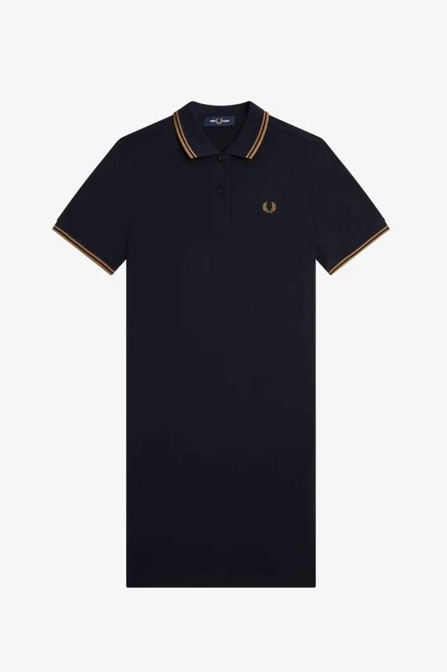 Women Twin Tipped Shirt Dress Navy Fred Perry Dresses