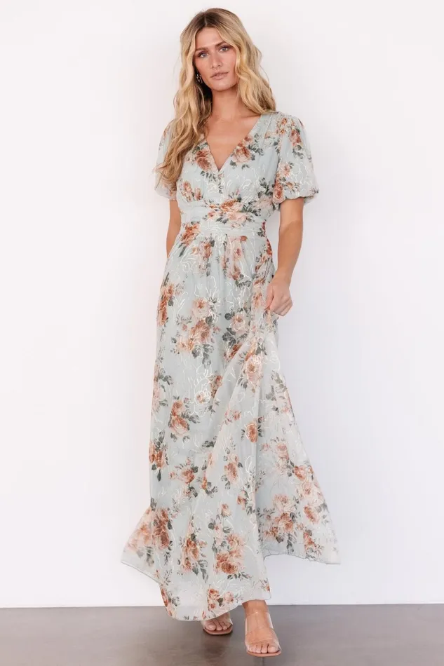 Women Wedding Guest Baltic Born Ardley Maxi Dress Sage Floral