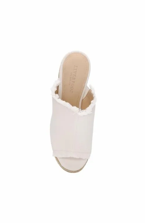 Women Wedges and Espadrilles Liverpool Los Angeles Hollywood Fray Edge Espadrille Ecru