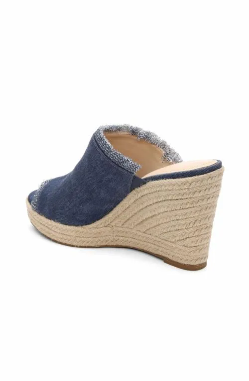 Women Wedges and Espadrilles Liverpool Los Angeles Hollywood Fray Edge Espadrille Indigo