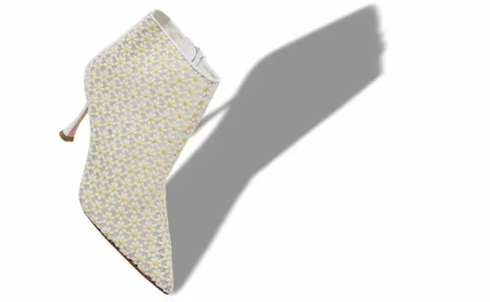 Women White Lace Daisy Ankle Boots Manolo Blahnik Boots