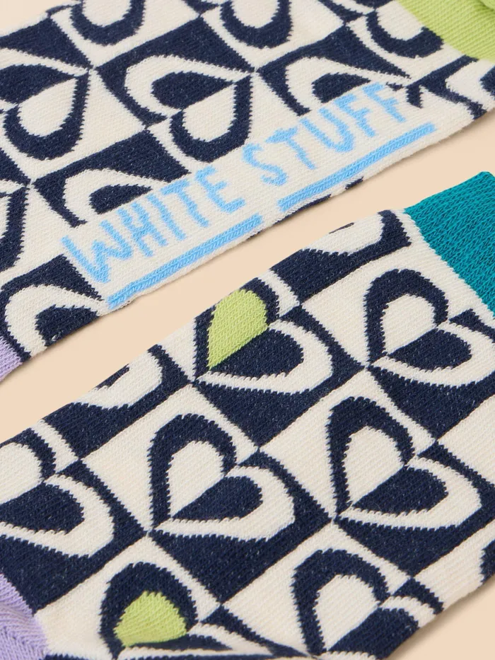 Women White Stuff Accessories Graphic Heart Ankle Sock Women White Stuff Accessories Graphic Heart Ankle Sock