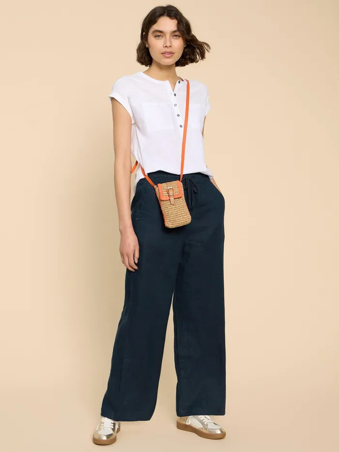 Women White Stuff Clothing Belle Linen Blend Wide Trouser