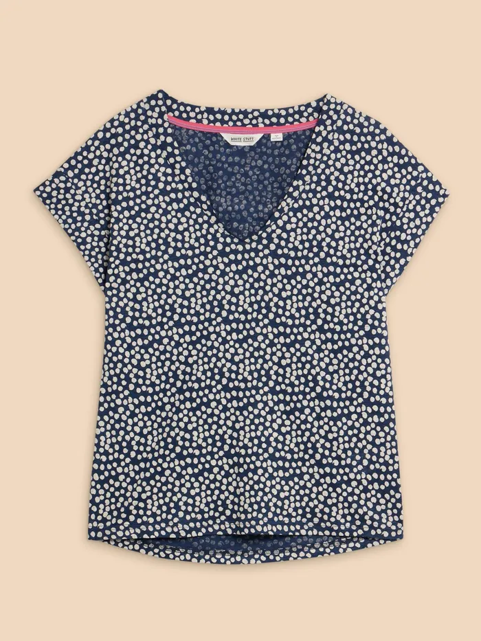 Women White Stuff Clothing IVY LINEN V NECK TEE Women White Stuff Clothing IVY LINEN V NECK TEE