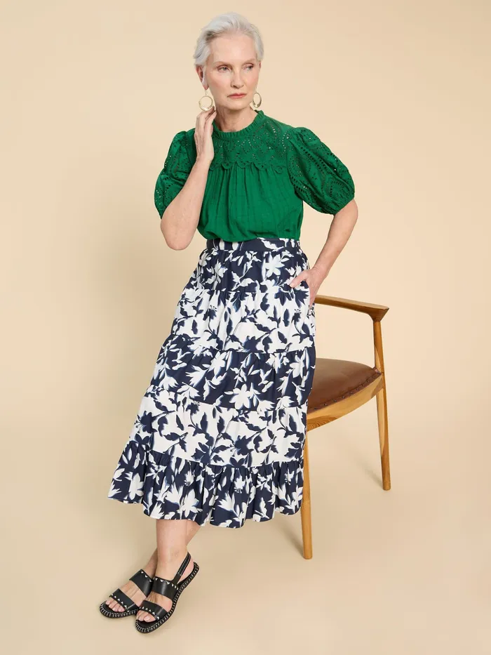 Women White Stuff Clothing Mayra Mixed Print Midi Skirt