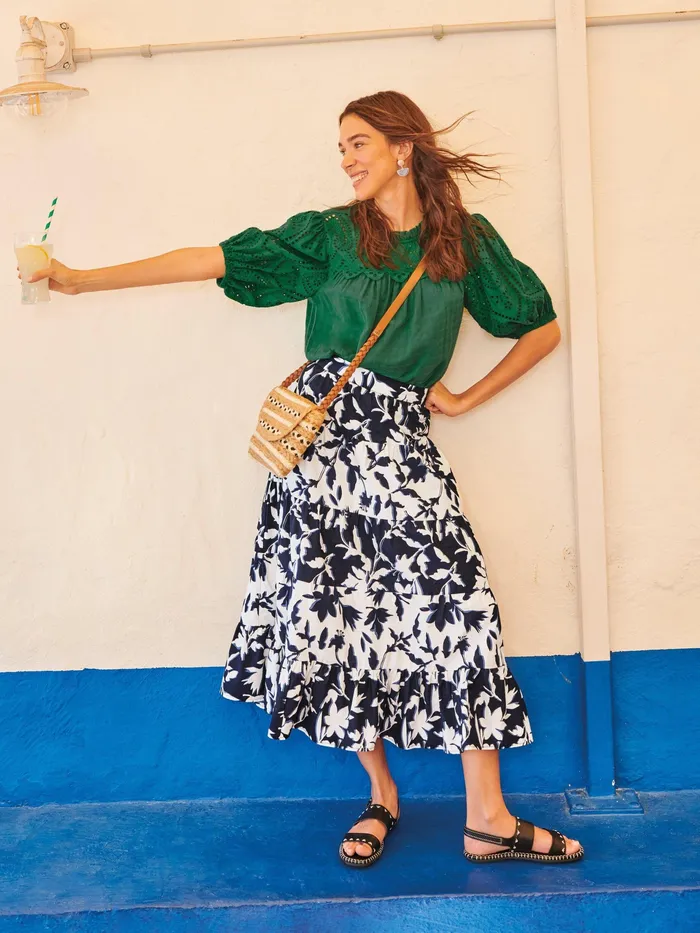 Women White Stuff Clothing Mayra Mixed Print Midi Skirt
