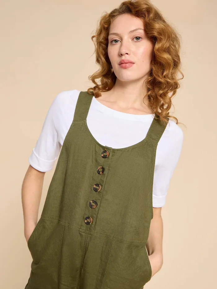Women White Stuff Clothing Viola Crop Linen Dungaree Women White Stuff Clothing Viola Crop Linen Dungaree