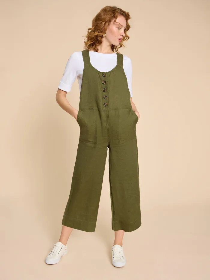 Women White Stuff Clothing Viola Crop Linen Dungaree Women White Stuff Clothing Viola Crop Linen Dungaree