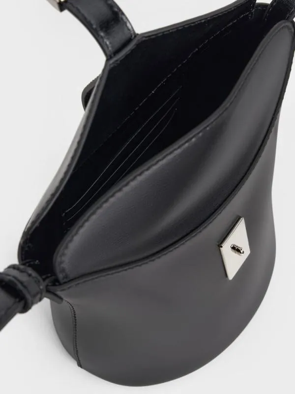 Women Wisteria Belted Bucket Bag 8211 Noir CHARLES and KEITH Bucket Bags