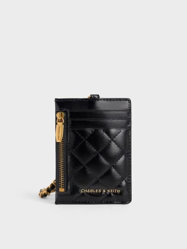 Women Wisteria Quilted BraidedStrap Card Holder 8211 Black CHARLES and KEITH Card Holders Women Wisteria Quilted BraidedStrap Card Holder 8211 Black CHARLES and KEITH Card Holders
