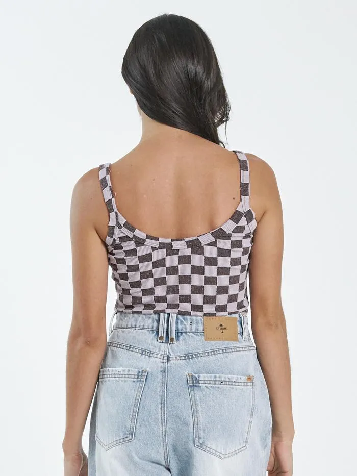 Womens Aalto Rib Tank Washed Cocoa Thrills Swim