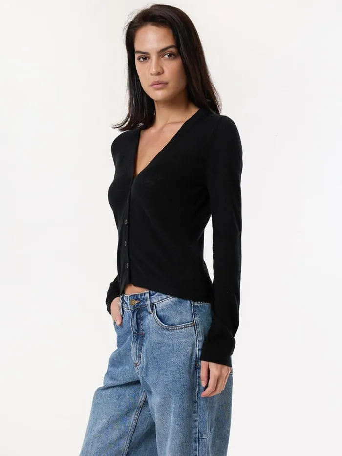 Womens Alaia Knit Cardigan Black Thrills Sweaters and Fleece