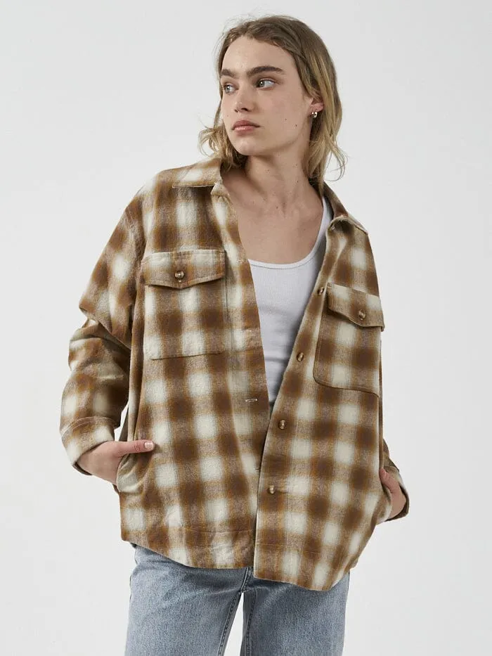 Womens Barrio Overshirt Bronze Thrills Tops and Tees