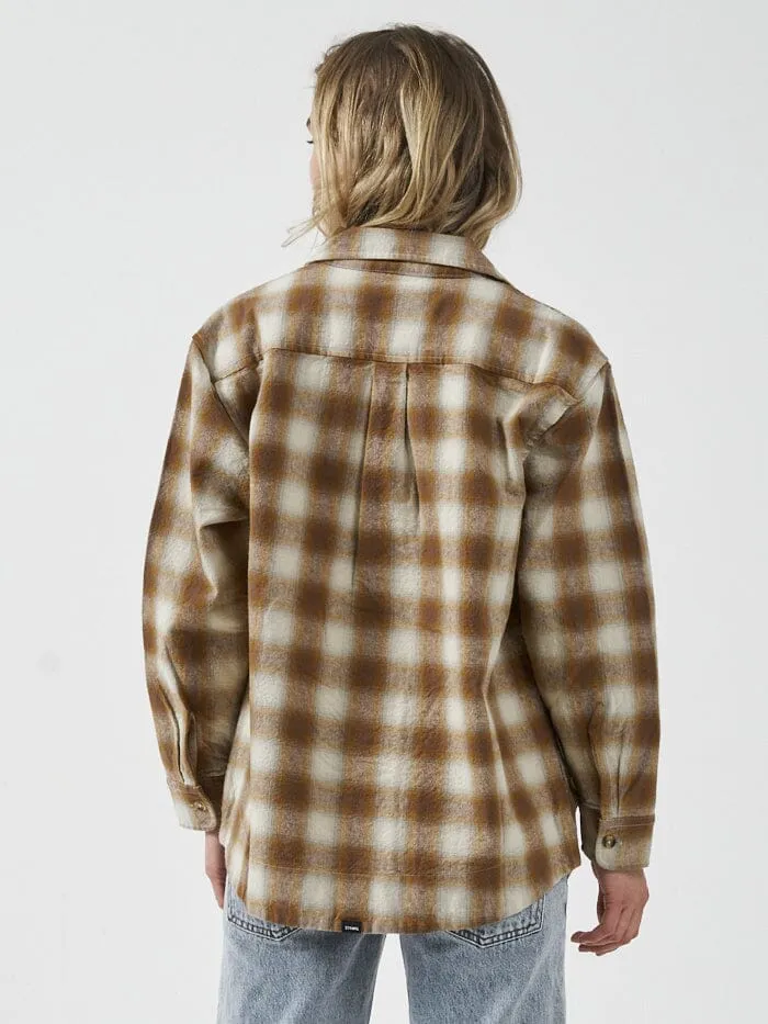 Womens Barrio Overshirt Bronze Thrills Tops and Tees