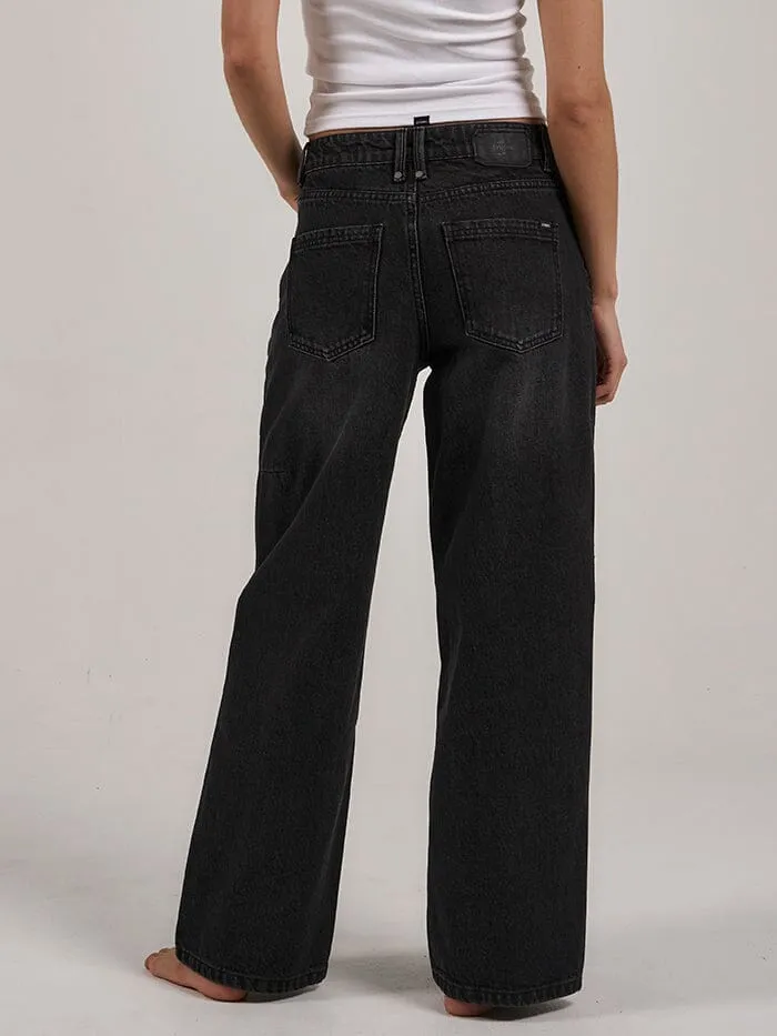 Womens Billie Low Baggie Jean Smoke Black Thrills Denim