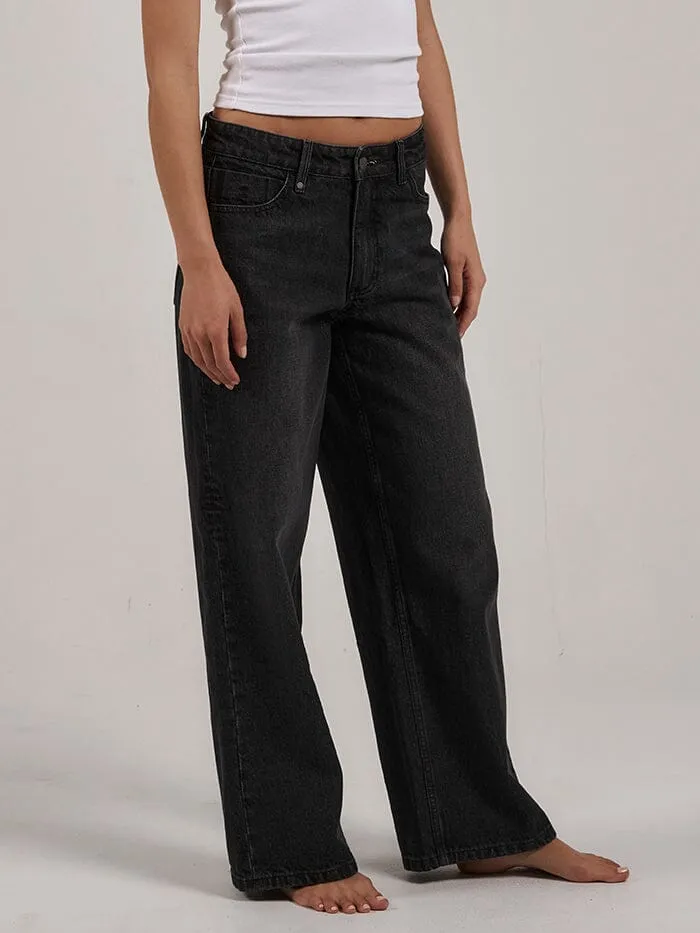 Womens Billie Low Baggie Jean Smoke Black Thrills Denim