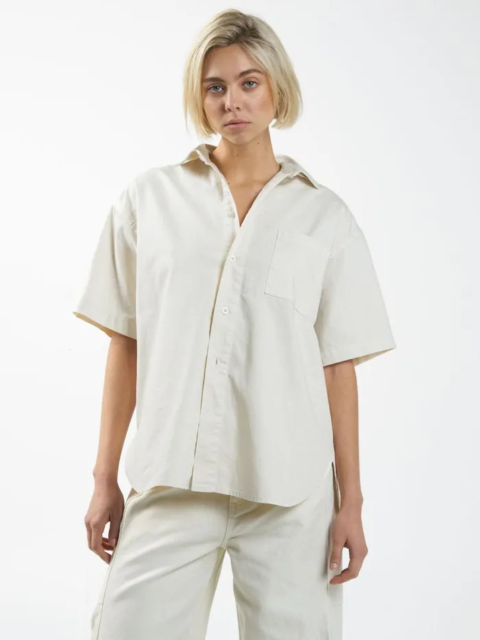 Womens Eliza Denim Shirt Bone Thrills Tops and Tees