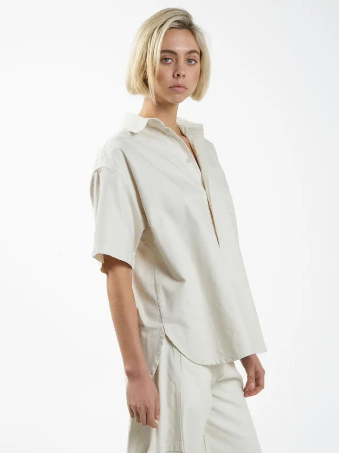 Womens Eliza Denim Shirt Bone Thrills Tops and Tees