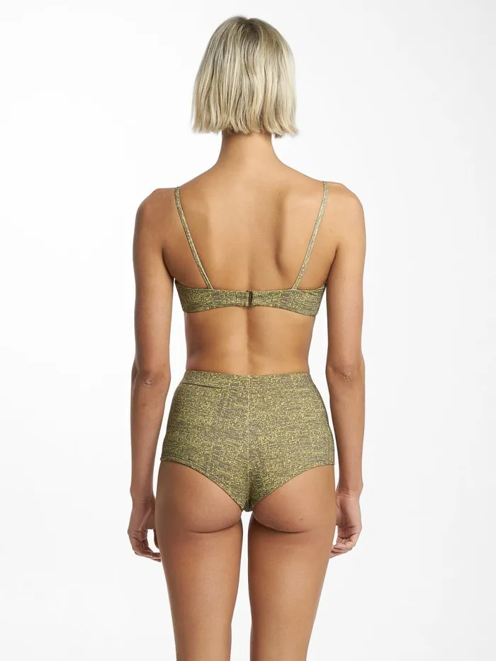 Womens Feedback Boy Leg Bikini Bottom Antique Moss Thrills Swim