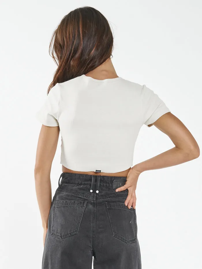 Womens From The Beginning Baby Crop Tee Heritage White Thrills Tops and Tees