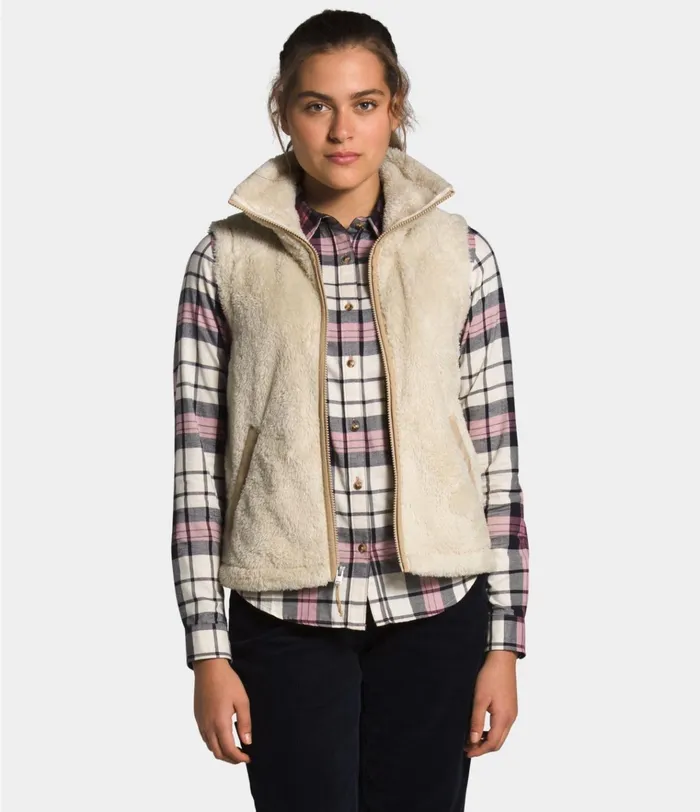 Womens Furry Fleece Vest Bleached Sandhawthorne Khaki The North Face Vests