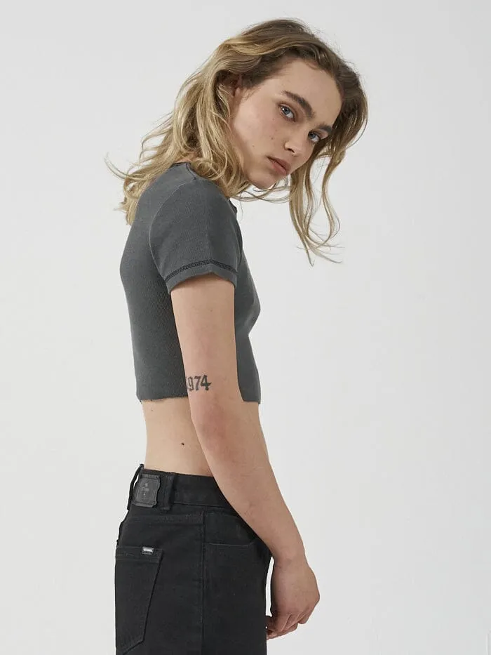 Womens Golden Wings Baby Crop Tee Merch Black Thrills Tops and Tees