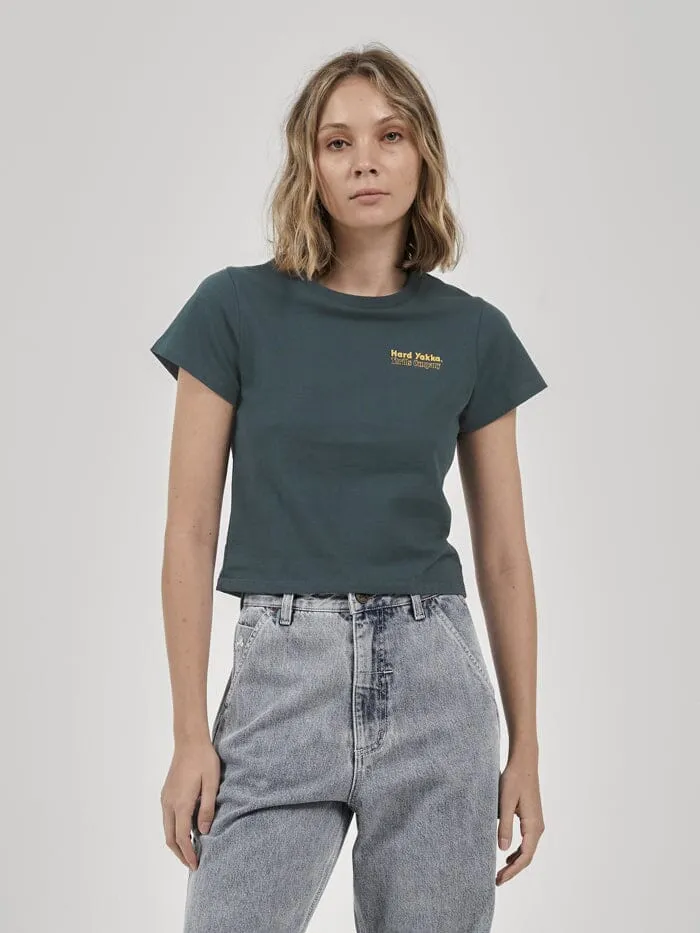 Womens Hard Yakka X Double Double Mini Tee Yakka Green Thrills Tops and Tees