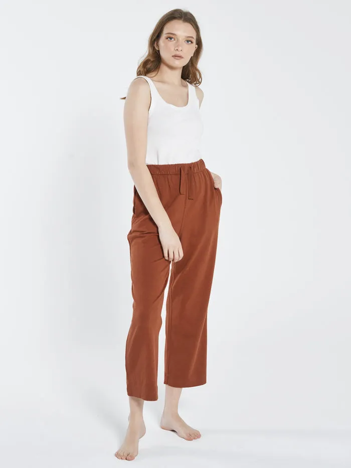 Womens Hemp Heavyweight Ease Pant Coffee Thrills Pants