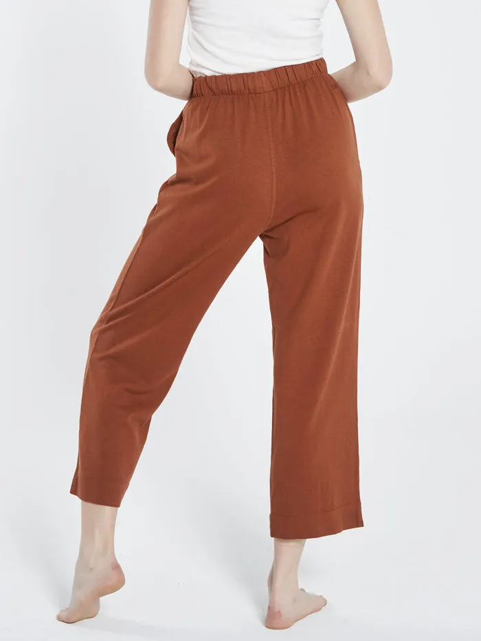 Womens Hemp Heavyweight Ease Pant Coffee Thrills Pants