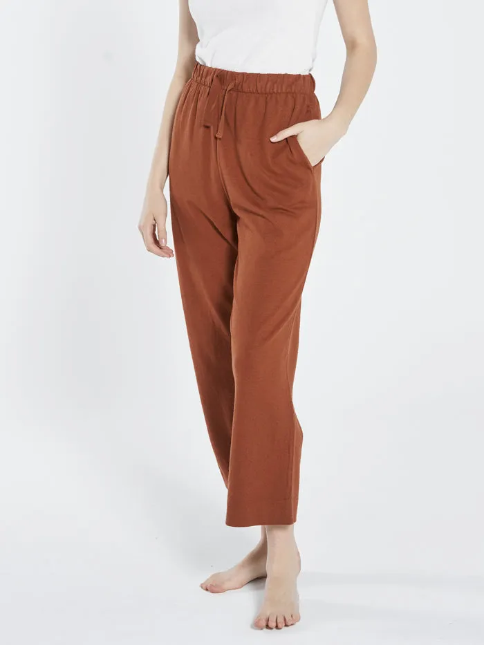 Womens Hemp Heavyweight Ease Pant Coffee Thrills Pants
