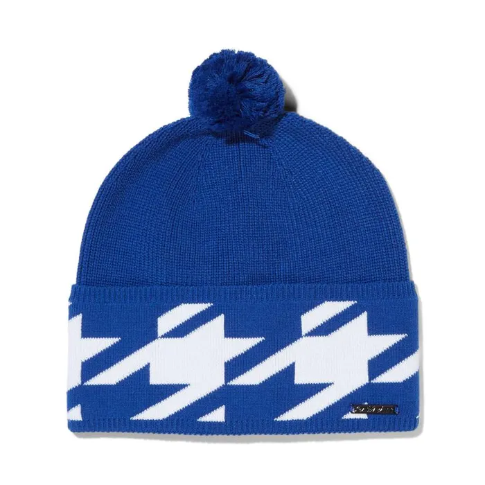 Womens Houndstooth Pom Electric Blue Spyder Hats