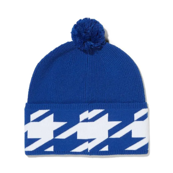 Womens Houndstooth Pom Electric Blue Spyder Hats