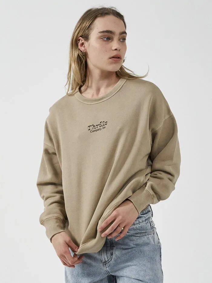 Womens Intuition Slouch Crew Faded Khaki Thrills Sweaters and Fleece