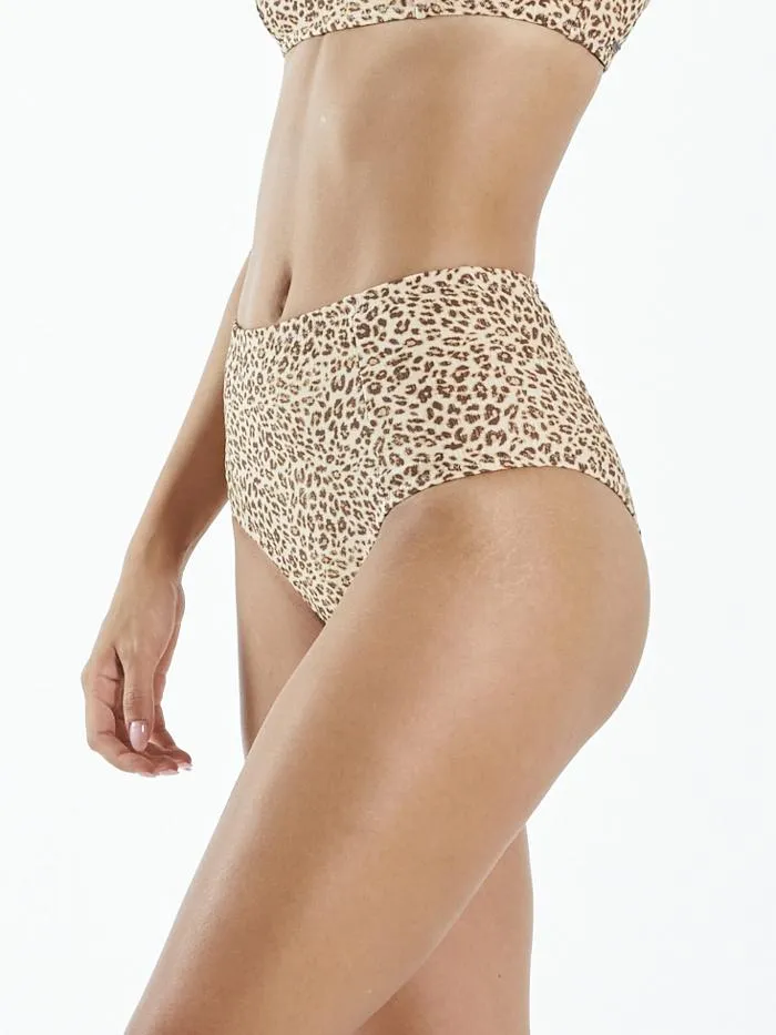 Womens Mild Animal High Waisted Bikini Bottom Desert Gold Thrills Swim