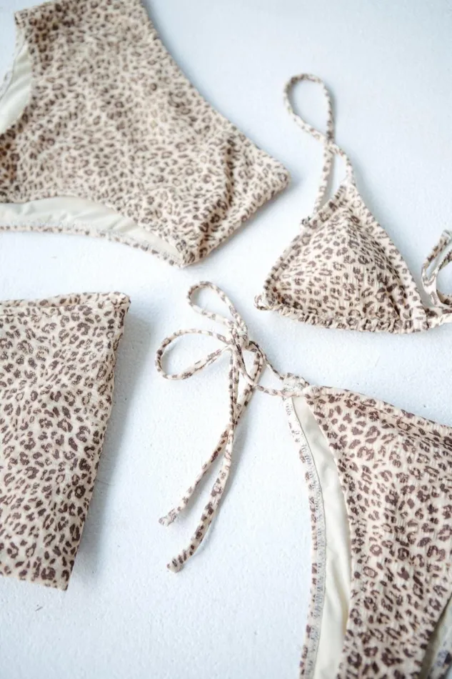 Womens Mild Animal String Bikini Bottom Desert Gold Thrills Swim