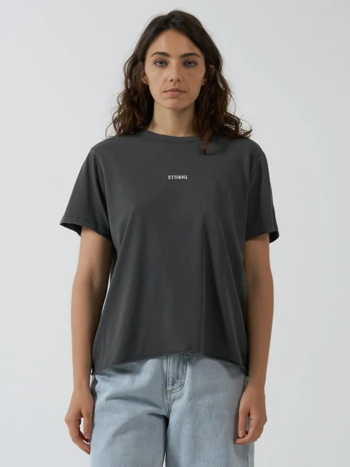 Womens Minimal Relaxed Tee Merch Black Thrills Tops and Tees
