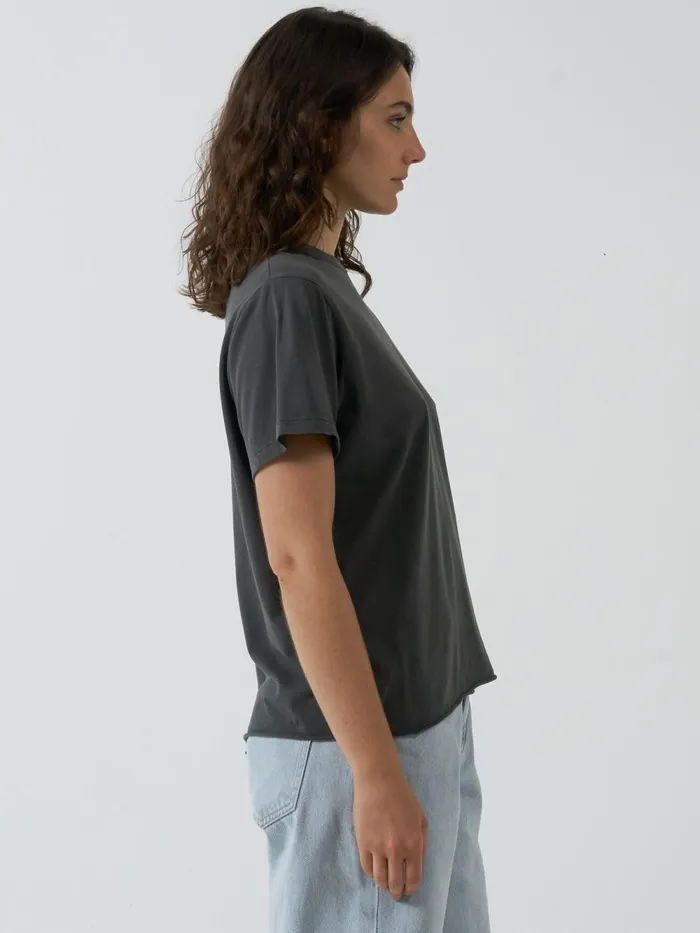 Womens Minimal Relaxed Tee Merch Black Thrills Tops and Tees