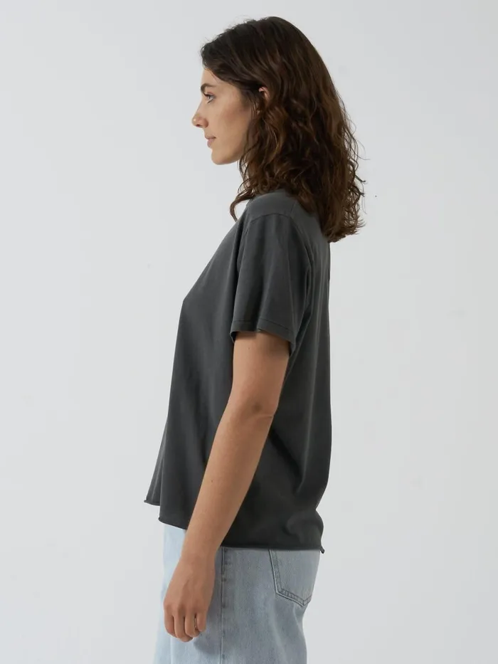 Womens Minimal Relaxed Tee Merch Black Thrills Tops and Tees